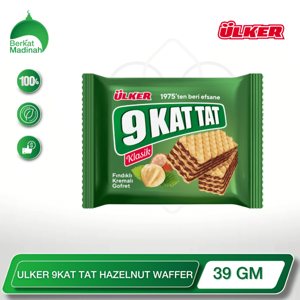 Indulge in the captivating harmony of layers with the ULKER 9KAT TAT HAZELNUT WAFFER. This premium confectionery delight features a delectable blend of crisp wafer layers and a rich, creamy hazelnut filling, creating a symphony of textures and flavors that will tantalize your taste buds.