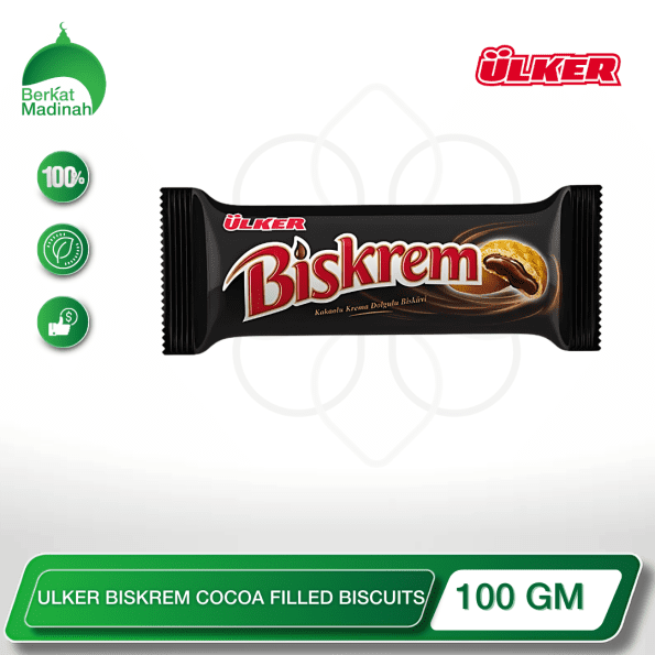 Indulge in a delightful moment of pure bliss with the ULKER BISKREM COCOA FILLED BISCUITS 100 GM. These irresistible biscuits feature a crisp, buttery exterior that gives way to a rich, velvety cocoa filling, creating a harmonious balance of flavors that will tantalize your taste buds.