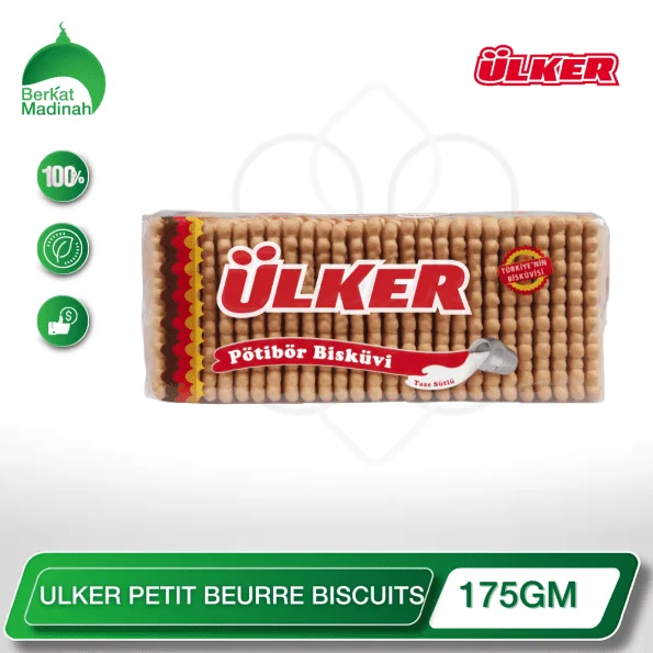 Indulge in the classic, buttery goodness of ULKER PETIT BEURRE BISCUITS. These delectable treats are meticulously crafted with premium ingredients to create a rich, melt-in-your-mouth experience that will satisfy your cravings for a delightful snack or a thoughtful accompaniment to your tea or coffee.