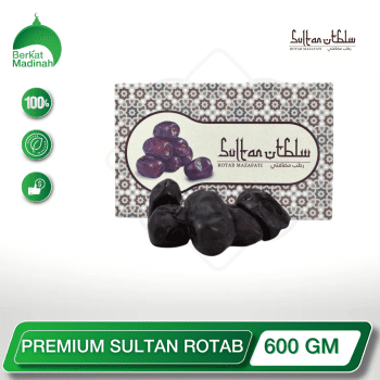 Indulge in the exquisite richness of the PREMIUM SULTAN ROTAB 600 GM, a premier date variety that captures the essence of the Middle East's centuries-old date cultivation tradition. Prepare to embark on a sensory journey like no other.