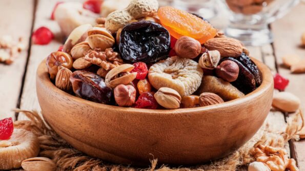 Assortment of dried fruits at Berkat Madinah shop.